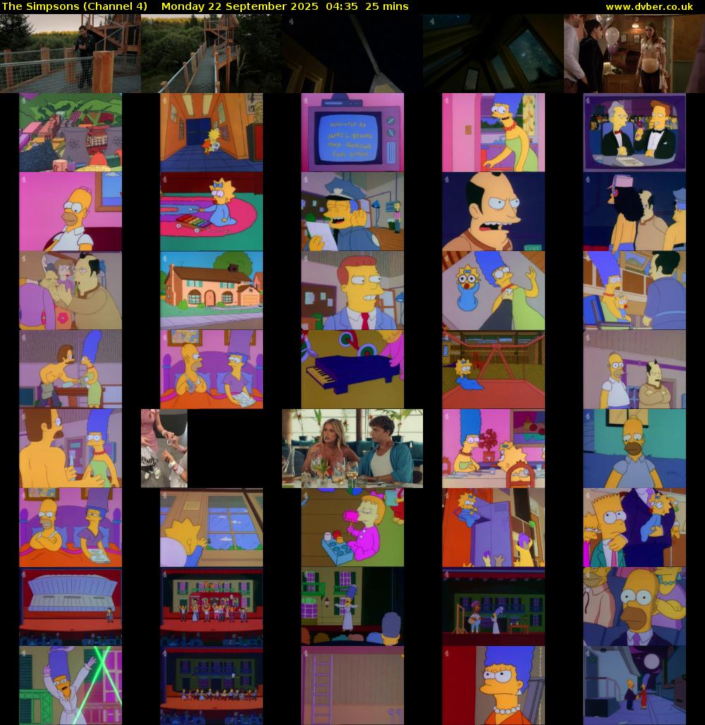 The Simpsons (Channel 4) Monday 22 September 2025 04:35 - 05:00