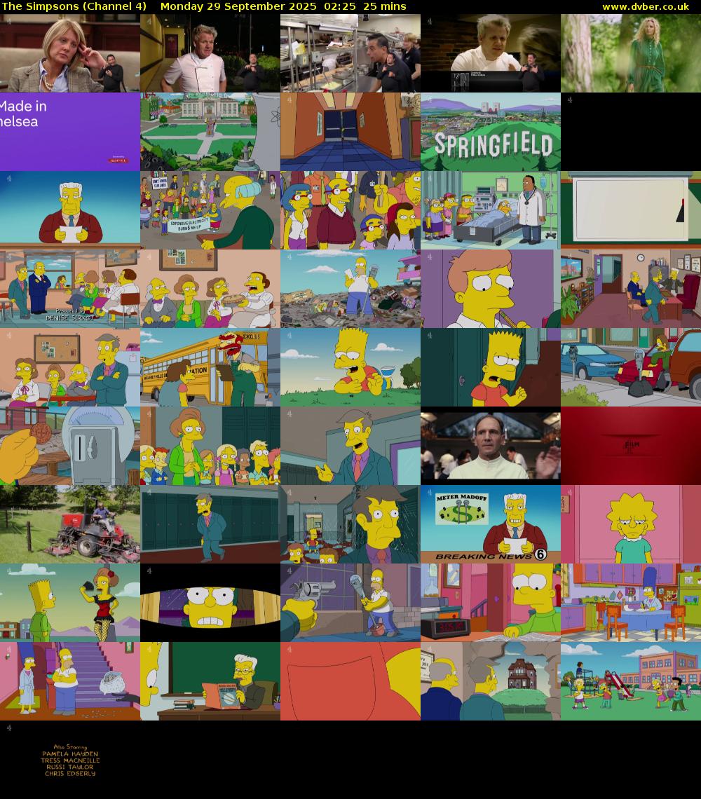 The Simpsons (Channel 4) Monday 29 September 2025 02:25 - 02:50