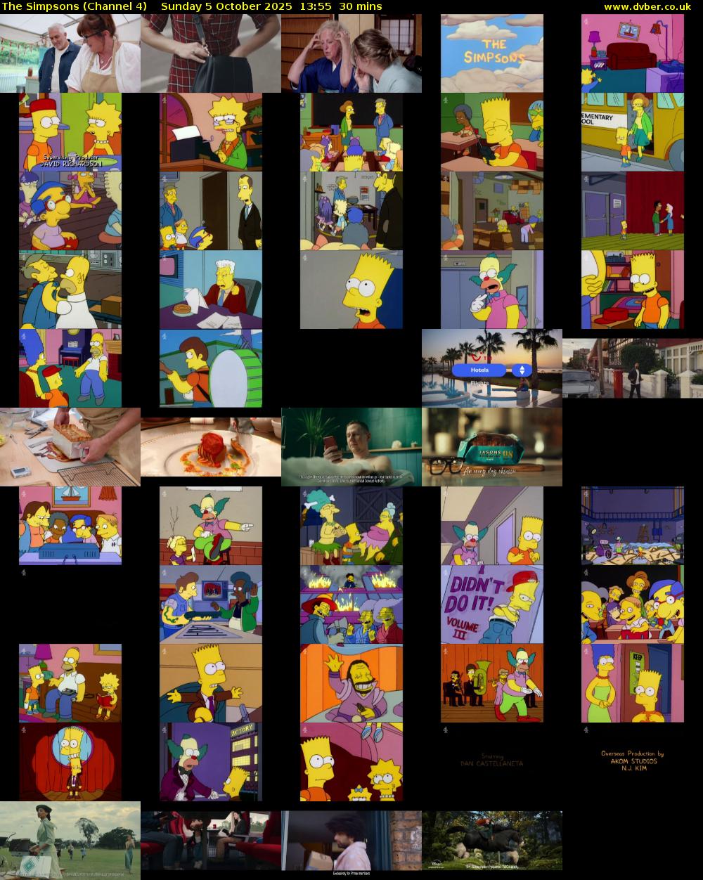 The Simpsons (Channel 4) Sunday 5 October 2025 13:55 - 14:25