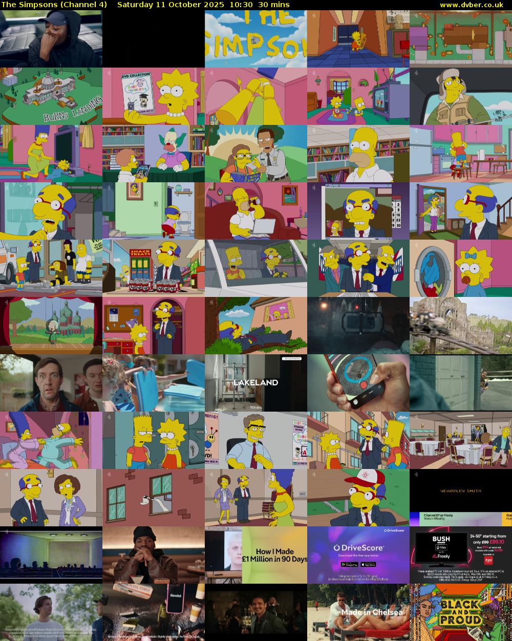 The Simpsons (Channel 4) Saturday 11 October 2025 10:30 - 11:00