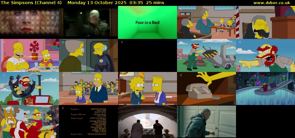 The Simpsons (Channel 4) Monday 13 October 2025 03:35 - 04:00
