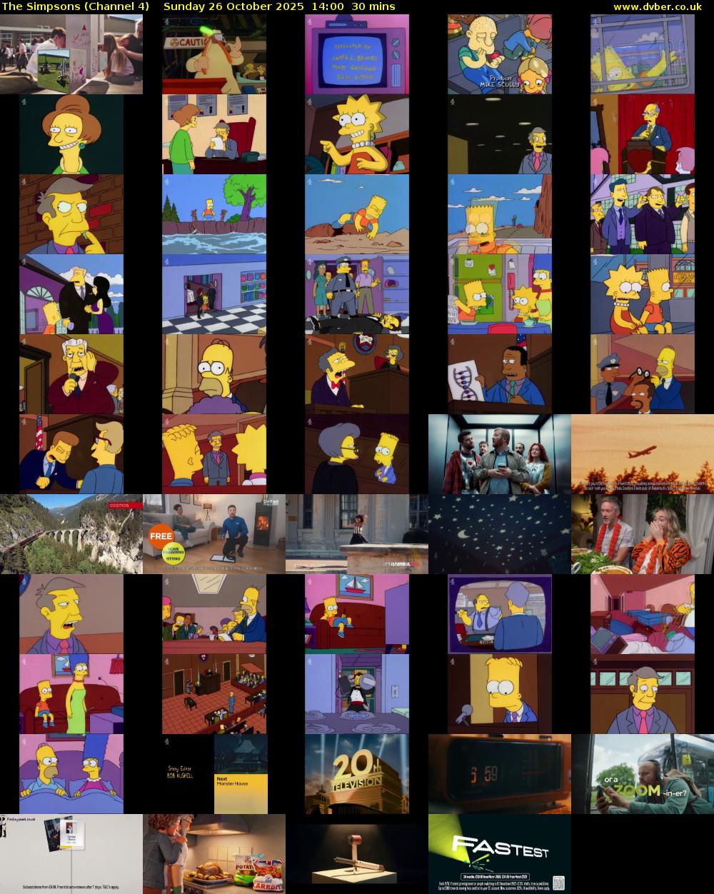The Simpsons (Channel 4) Sunday 26 October 2025 14:00 - 14:30