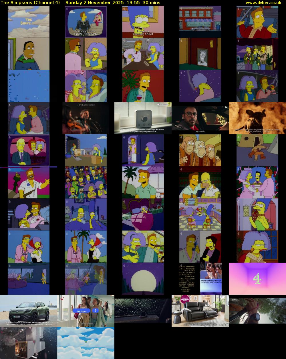 The Simpsons (Channel 4) Sunday 2 November 2025 13:55 - 14:25