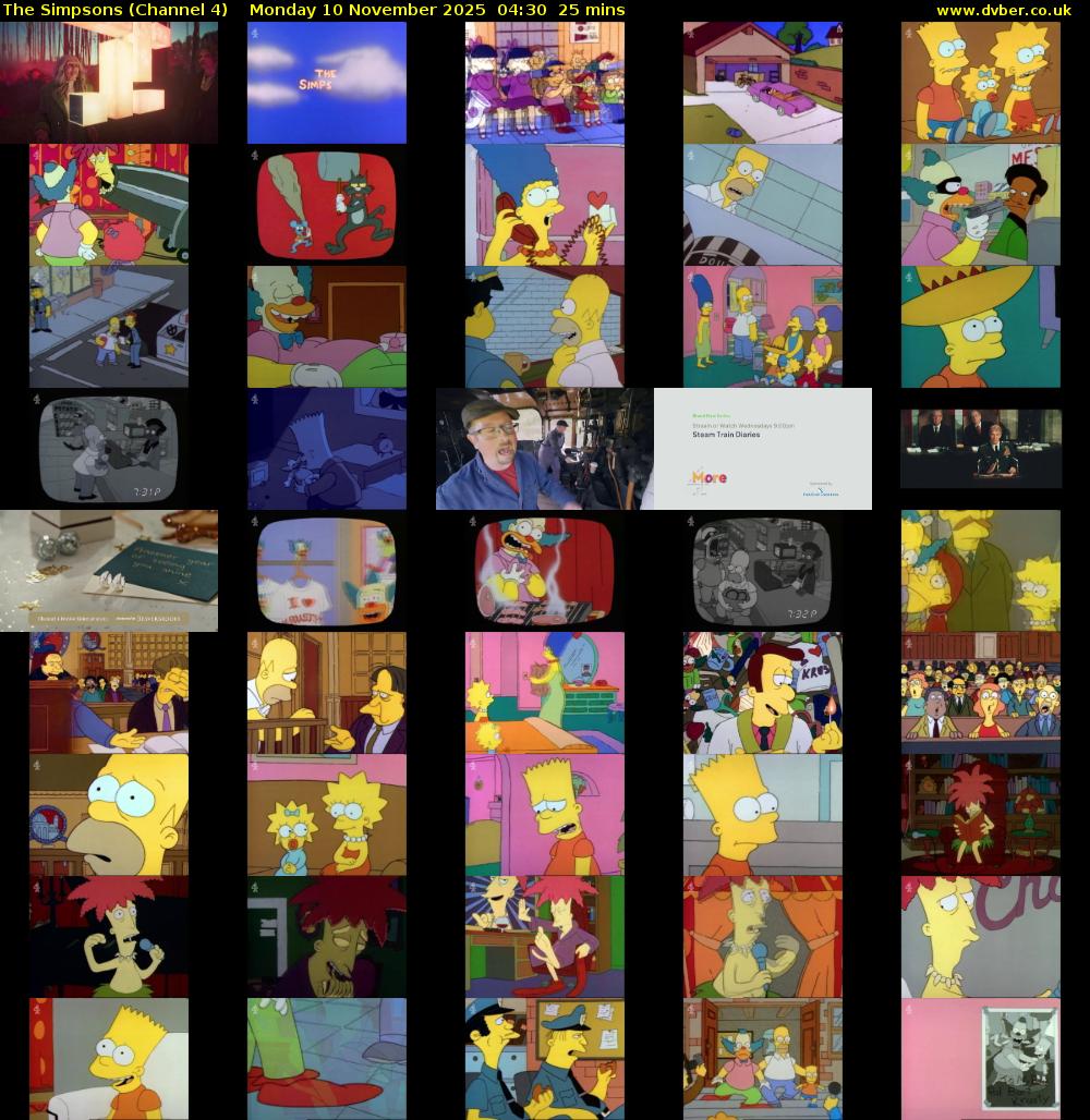 The Simpsons (Channel 4) Monday 10 November 2025 04:30 - 04:55