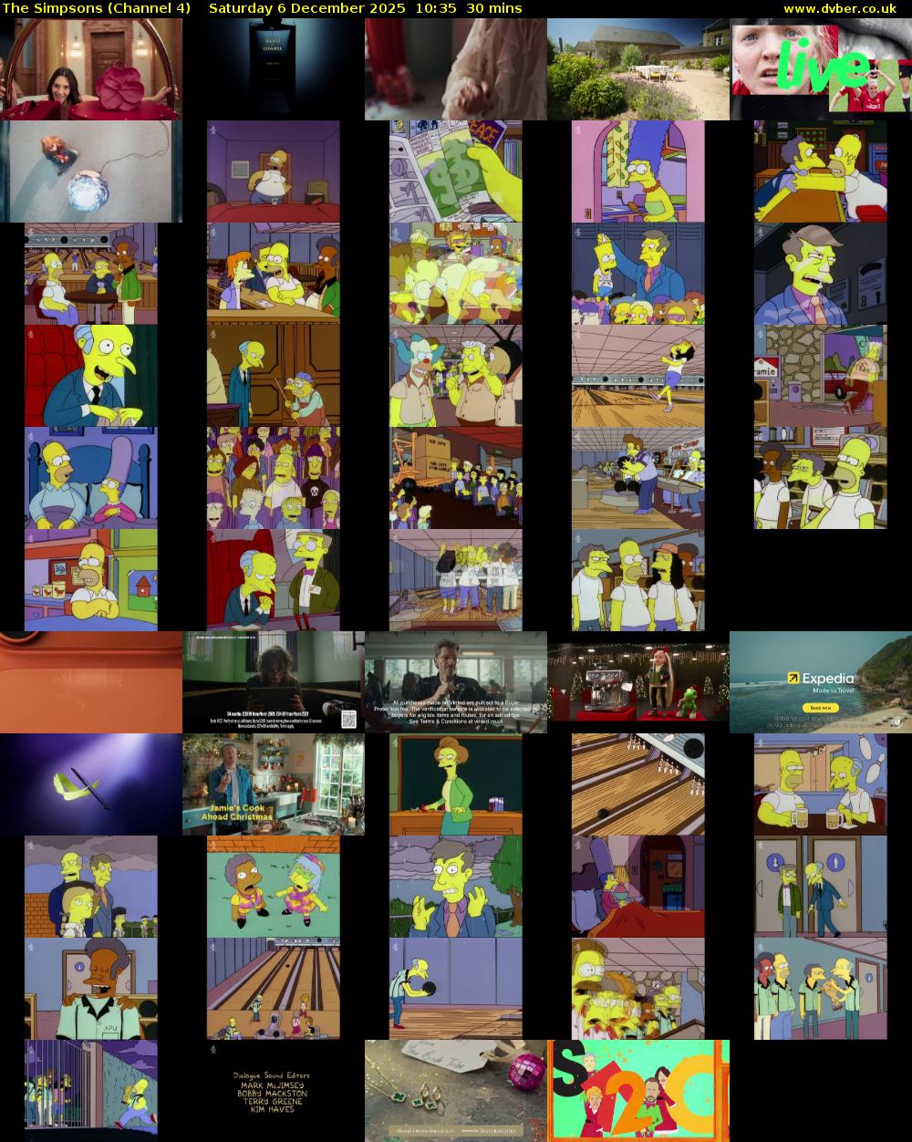 The Simpsons (Channel 4) Saturday 6 December 2025 10:35 - 11:05