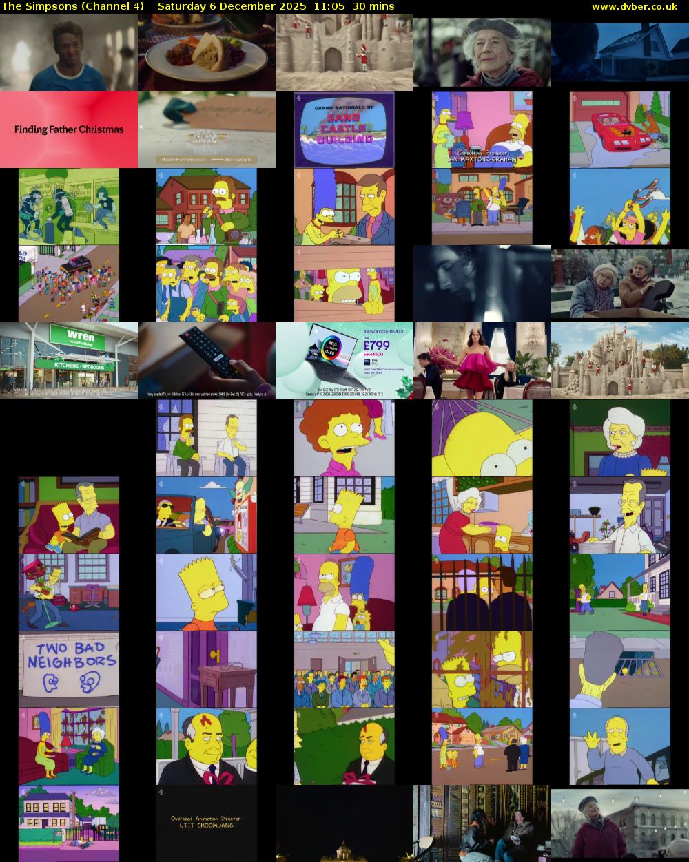 The Simpsons (Channel 4) Saturday 6 December 2025 11:05 - 11:35