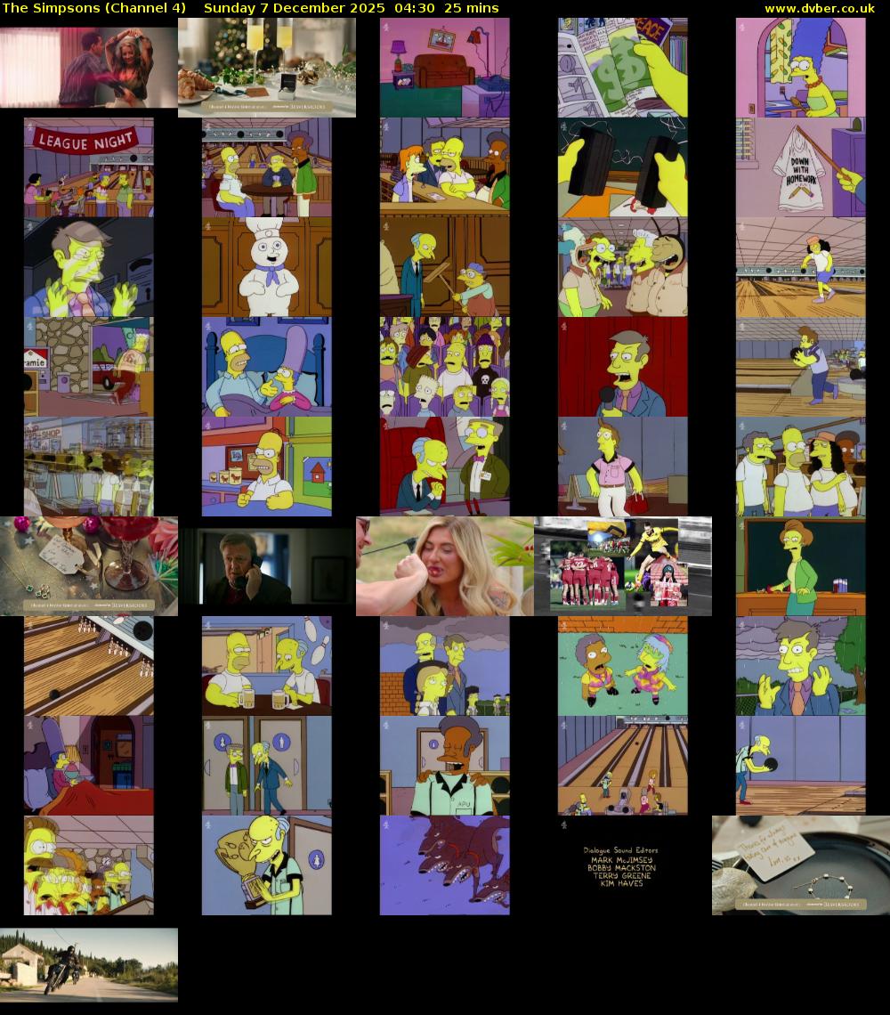 The Simpsons (Channel 4) Sunday 7 December 2025 04:30 - 04:55