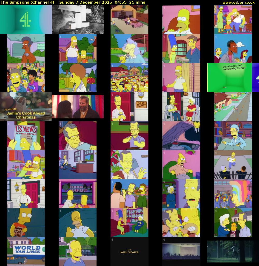 The Simpsons (Channel 4) Sunday 7 December 2025 04:55 - 05:20