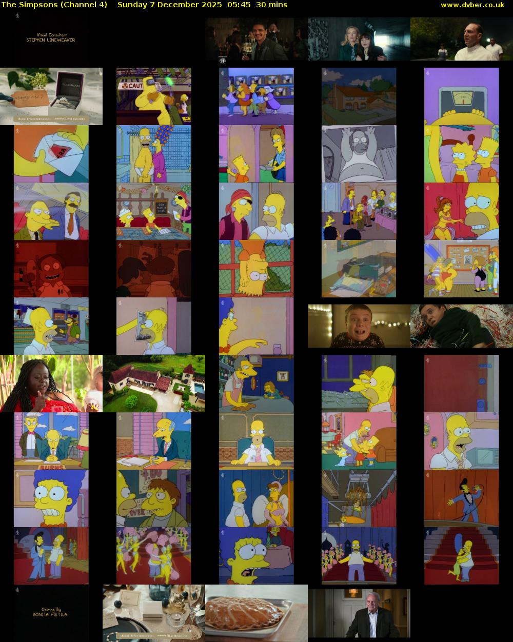 The Simpsons (Channel 4) Sunday 7 December 2025 05:45 - 06:15