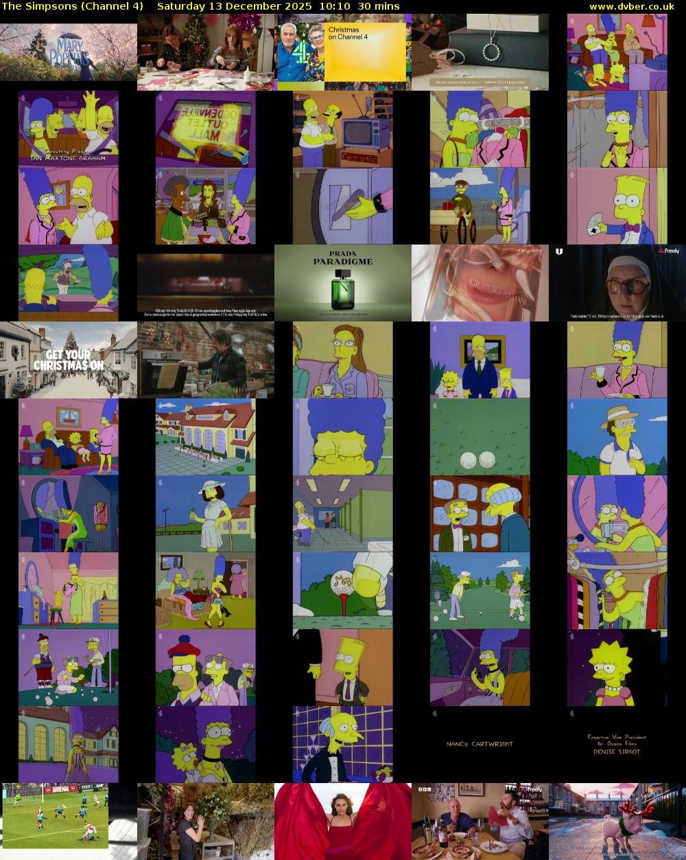 The Simpsons (Channel 4) Saturday 13 December 2025 10:10 - 10:40