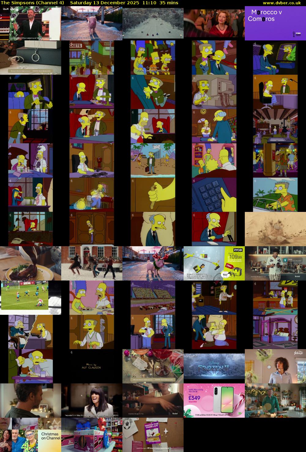 The Simpsons (Channel 4) Saturday 13 December 2025 11:10 - 11:45