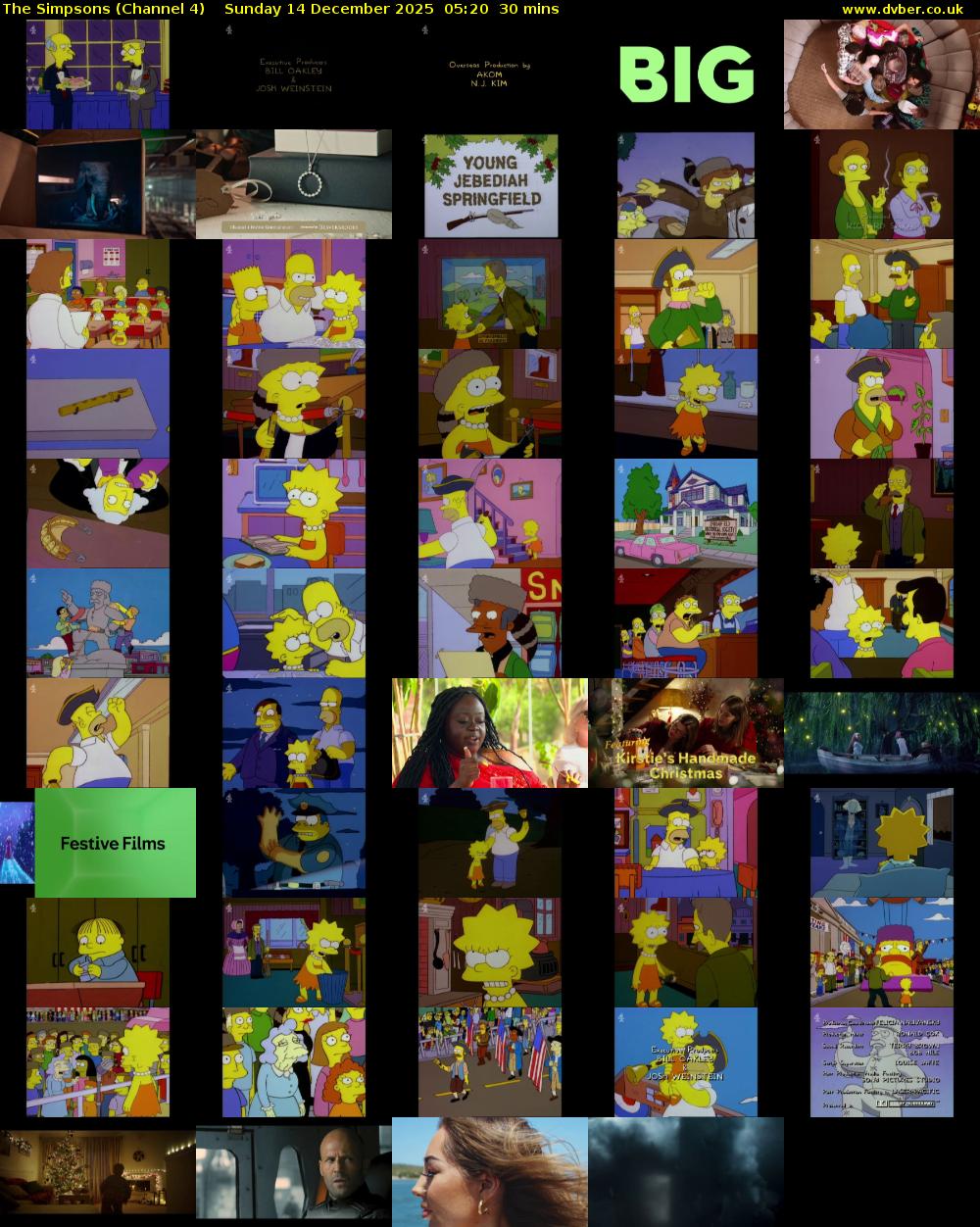 The Simpsons (Channel 4) Sunday 14 December 2025 05:20 - 05:50