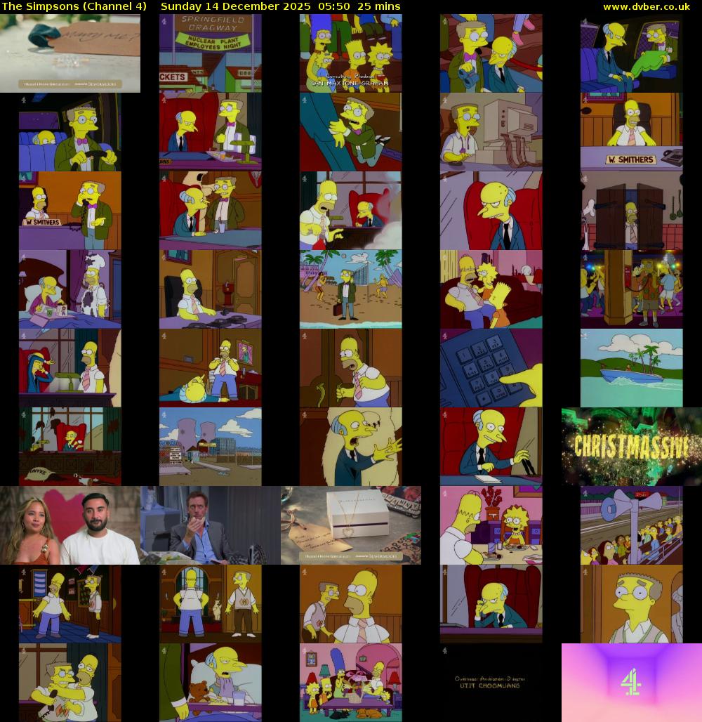 The Simpsons (Channel 4) Sunday 14 December 2025 05:50 - 06:15