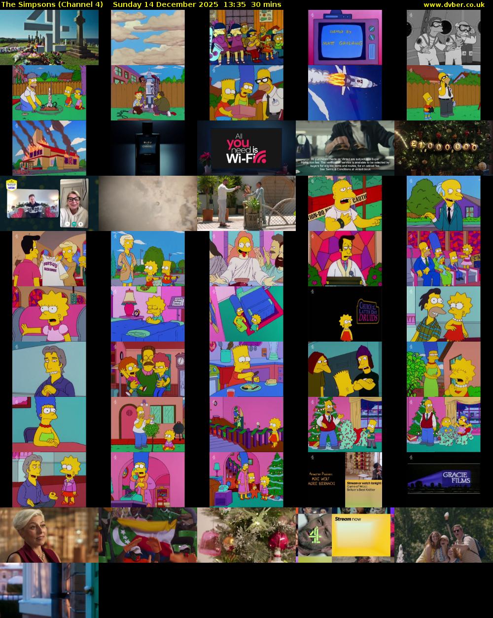 The Simpsons (Channel 4) Sunday 14 December 2025 13:35 - 14:05
