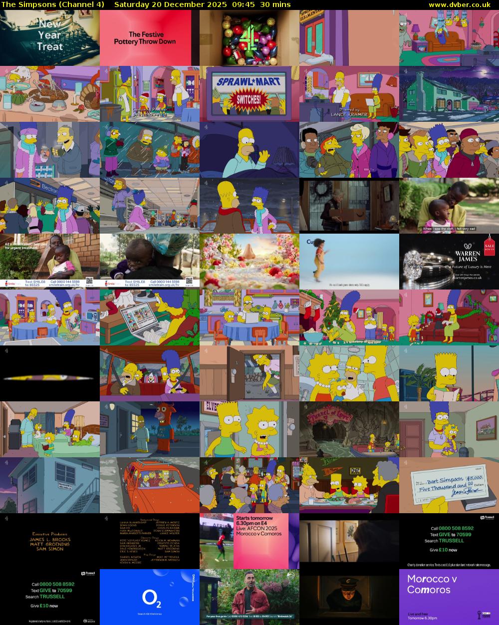 The Simpsons (Channel 4) Saturday 20 December 2025 09:45 - 10:15