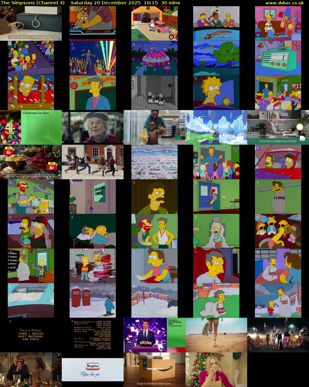 The Simpsons (Channel 4) Saturday 20 December 2025 10:15 - 10:45