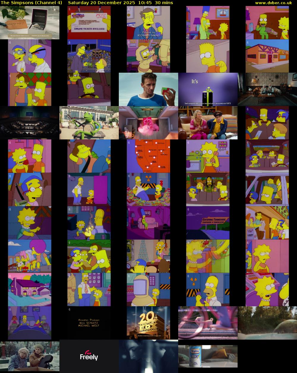 The Simpsons (Channel 4) Saturday 20 December 2025 10:45 - 11:15