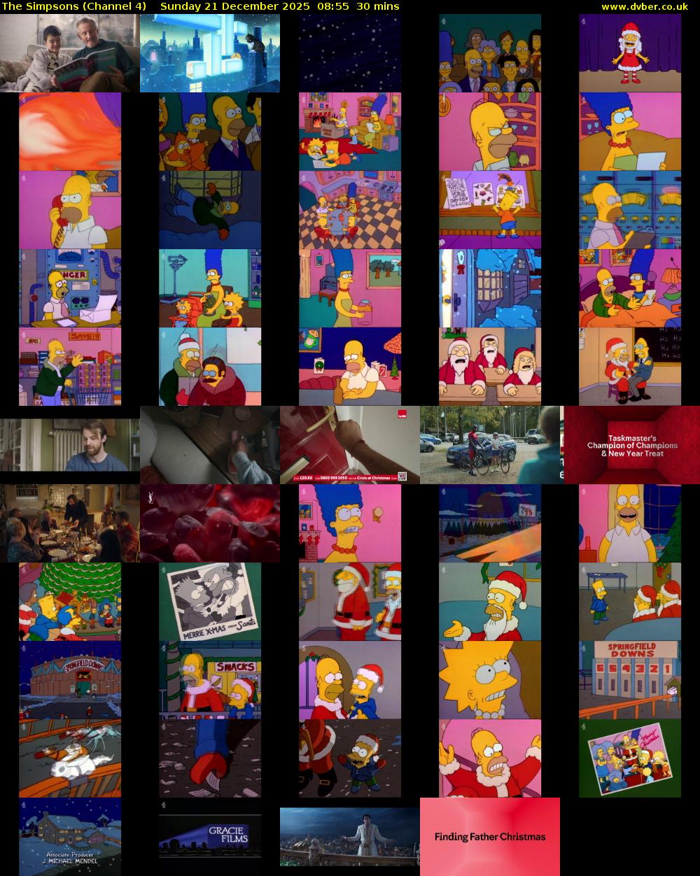 The Simpsons (Channel 4) Sunday 21 December 2025 08:55 - 09:25