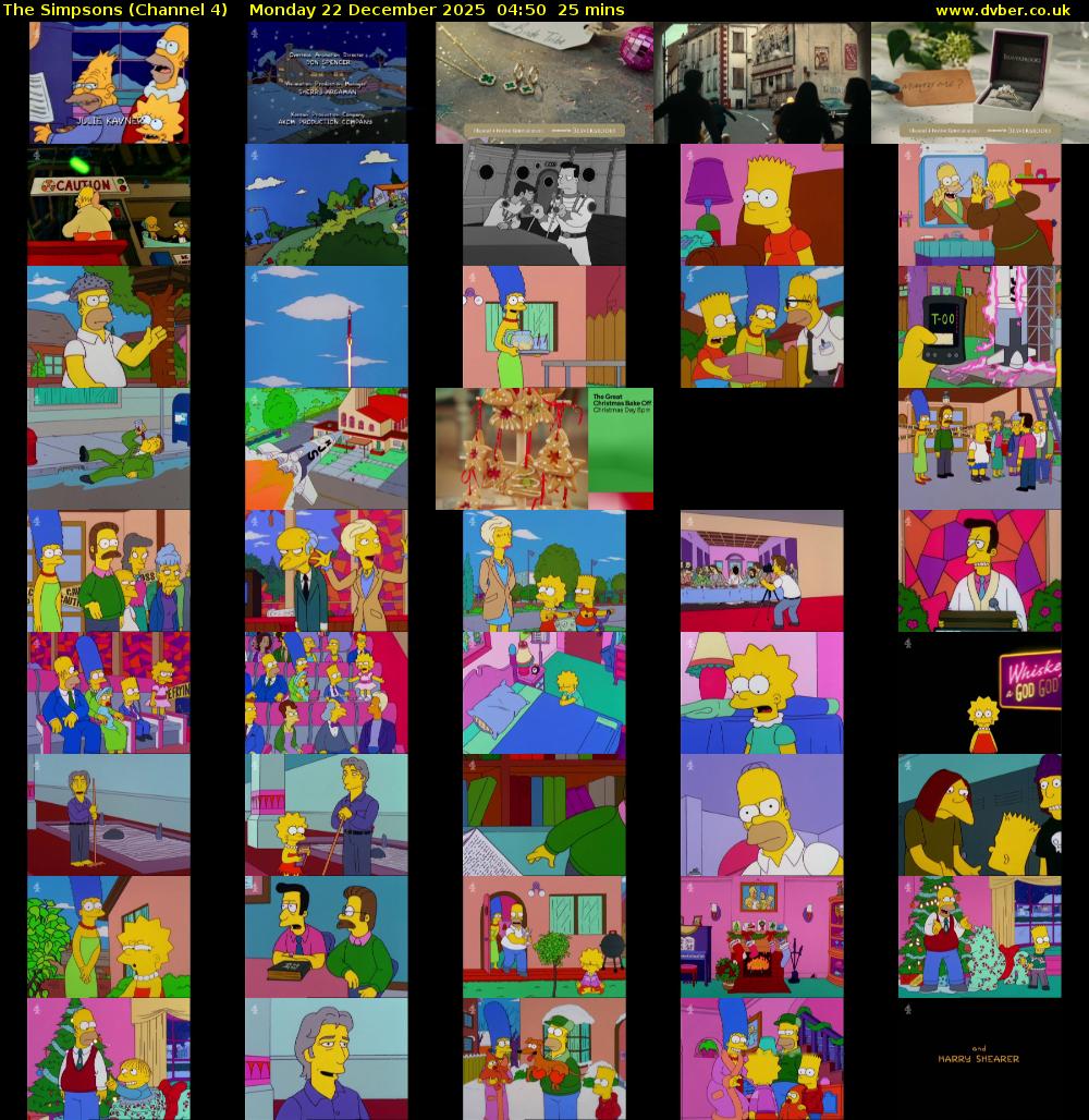 The Simpsons (Channel 4) Monday 22 December 2025 04:50 - 05:15