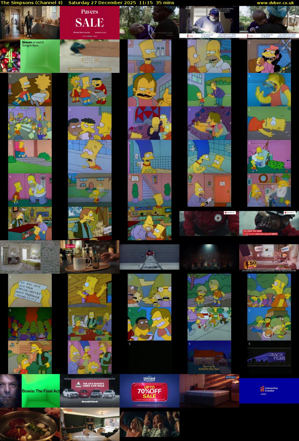 The Simpsons (Channel 4) Saturday 27 December 2025 11:15 - 11:50