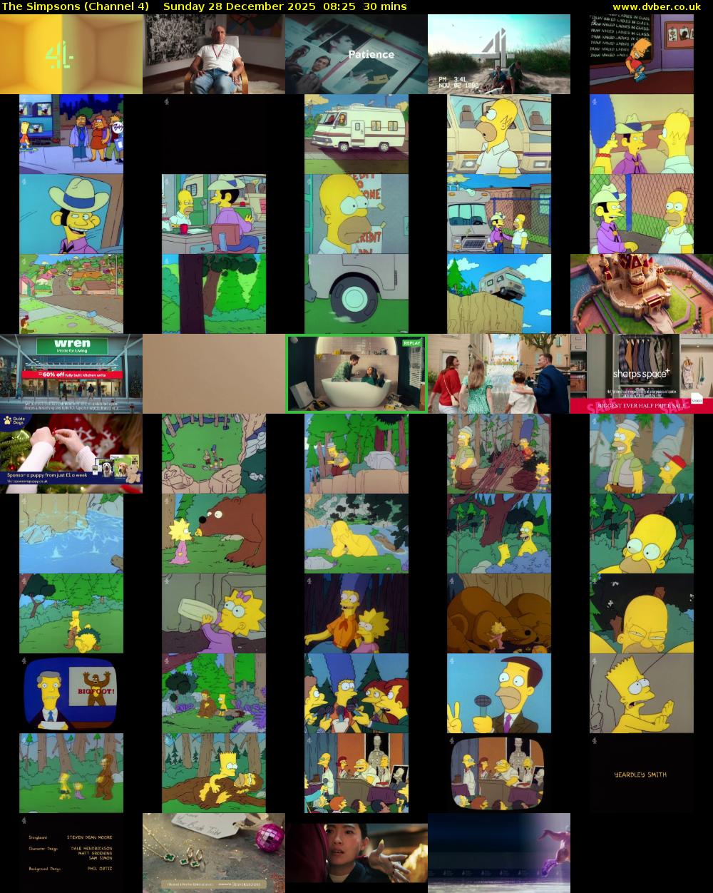 The Simpsons (Channel 4) Sunday 28 December 2025 08:25 - 08:55