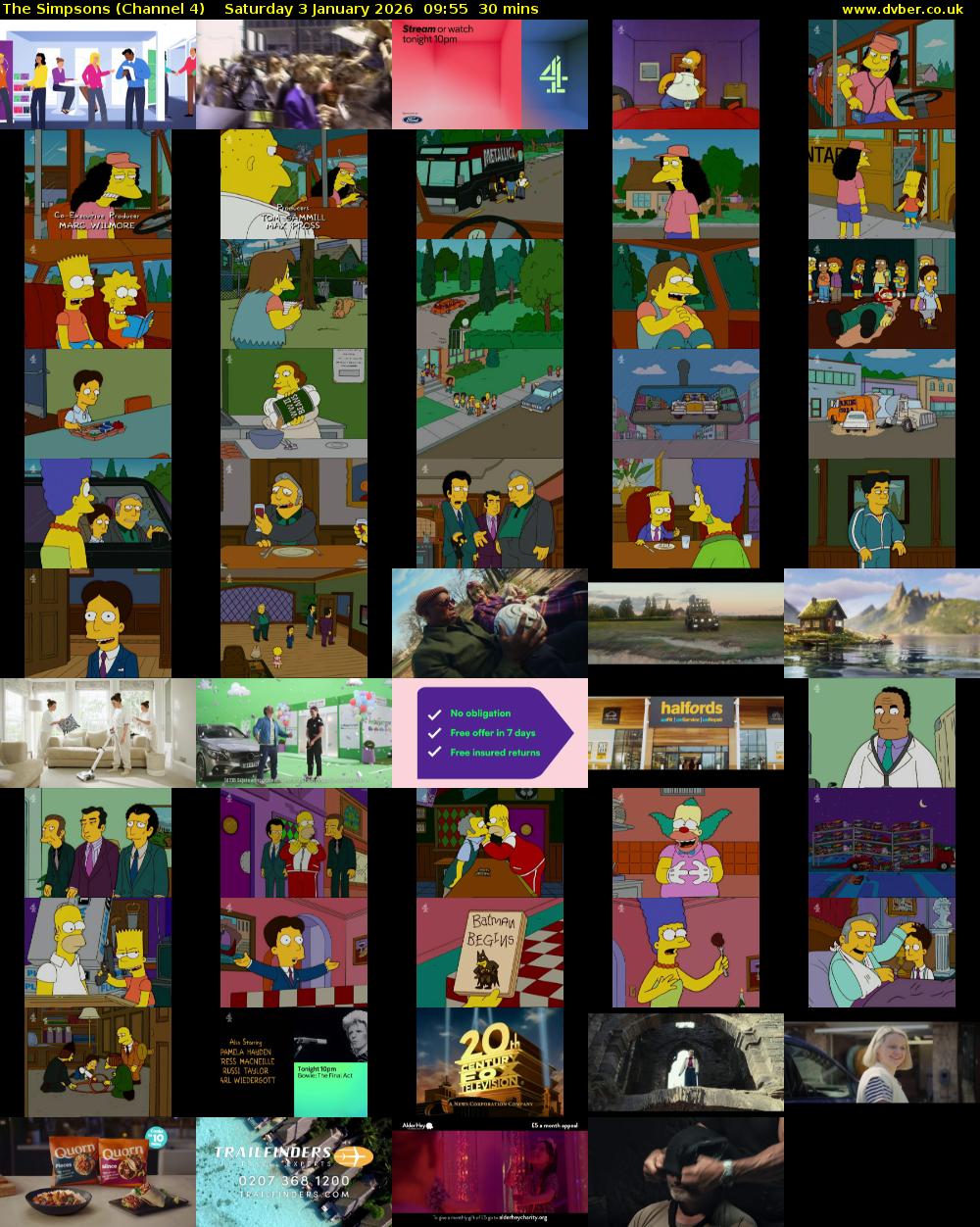 The Simpsons (Channel 4) Saturday 3 January 2026 09:55 - 10:25