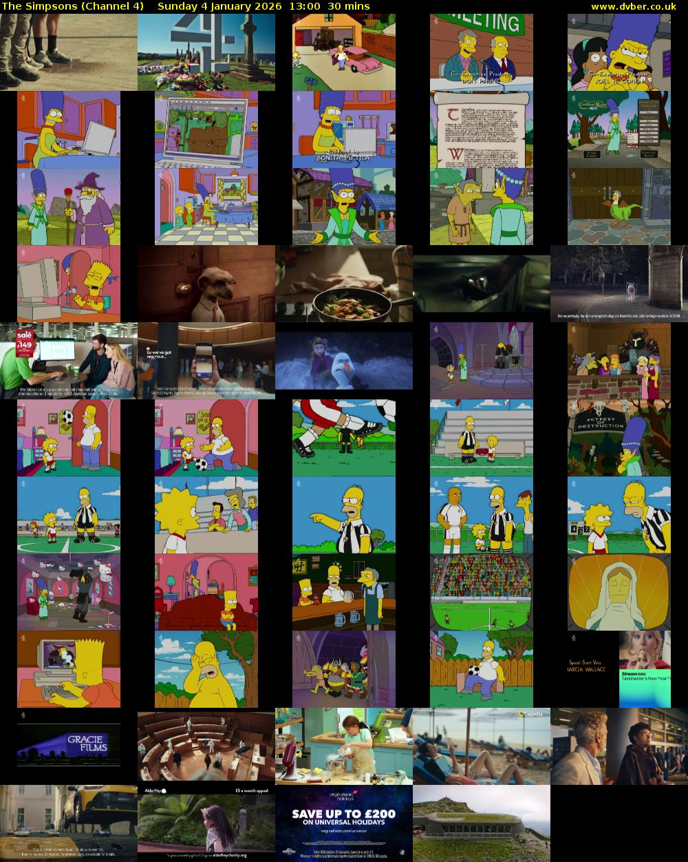 The Simpsons (Channel 4) Sunday 4 January 2026 13:00 - 13:30