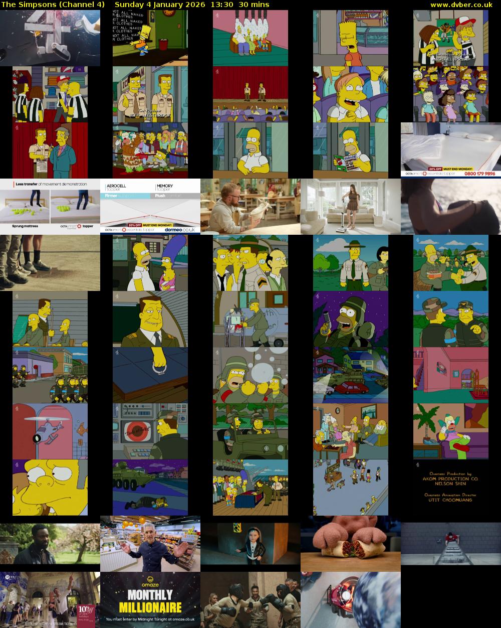 The Simpsons (Channel 4) Sunday 4 January 2026 13:30 - 14:00