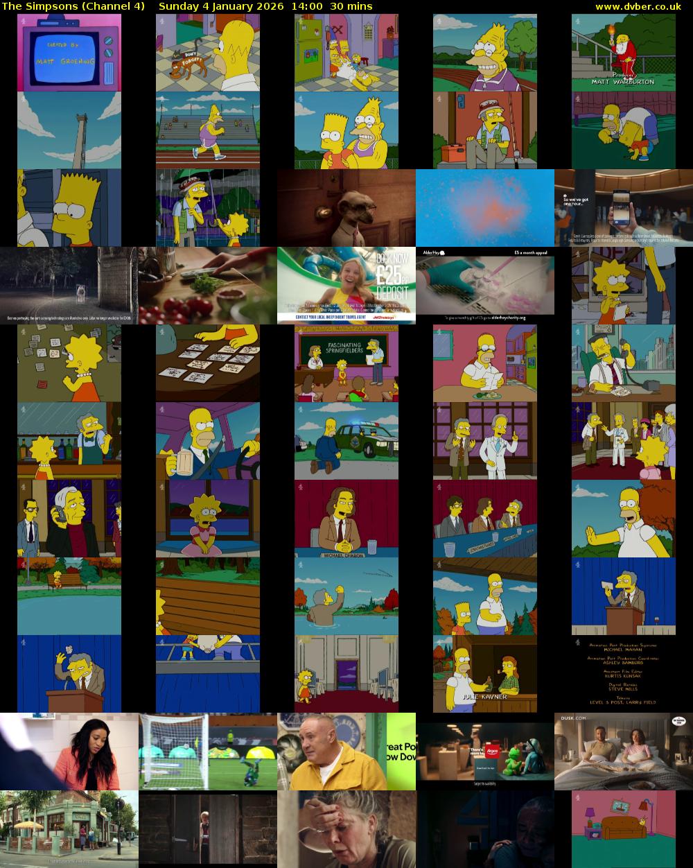 The Simpsons (Channel 4) Sunday 4 January 2026 14:00 - 14:30