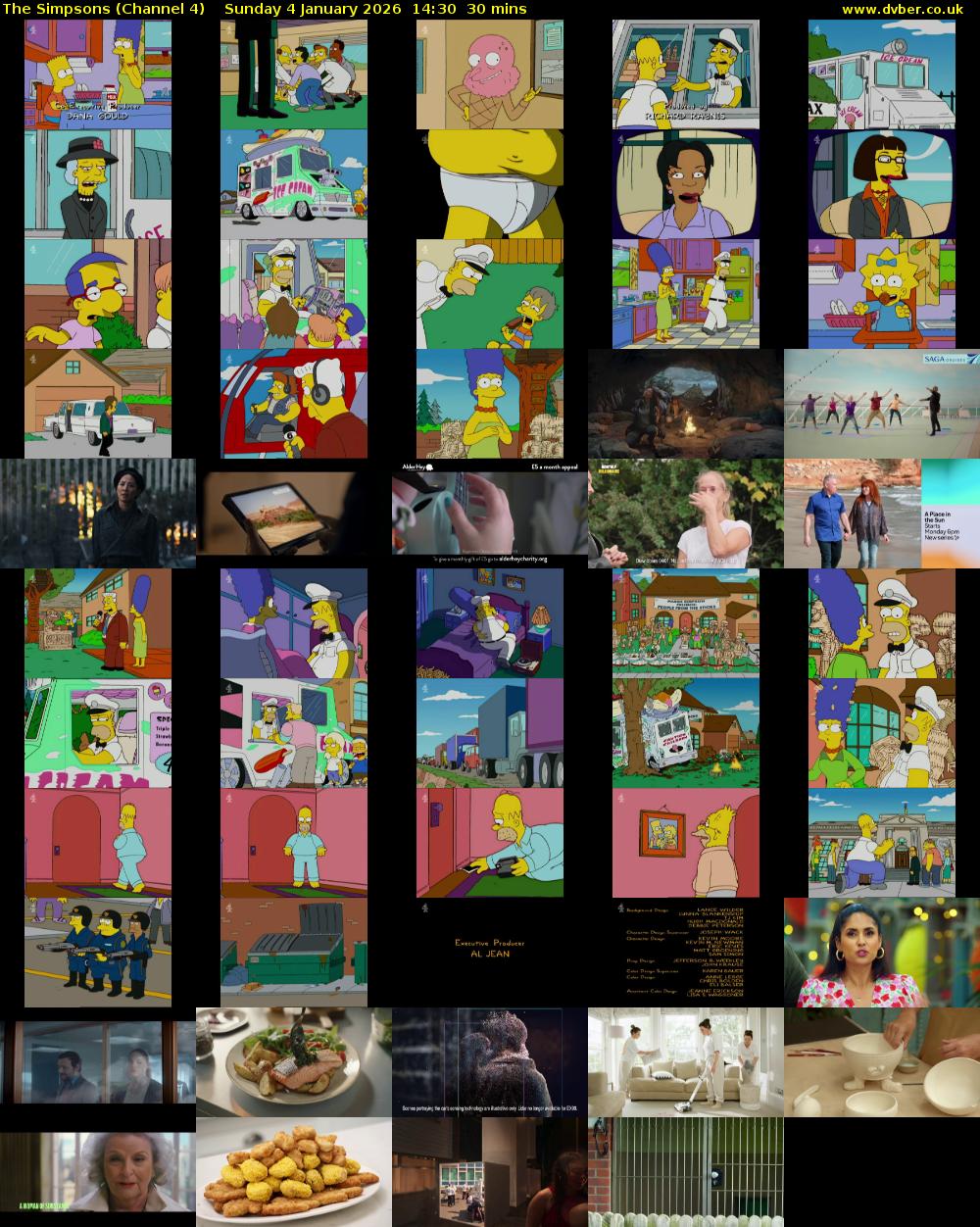 The Simpsons (Channel 4) Sunday 4 January 2026 14:30 - 15:00