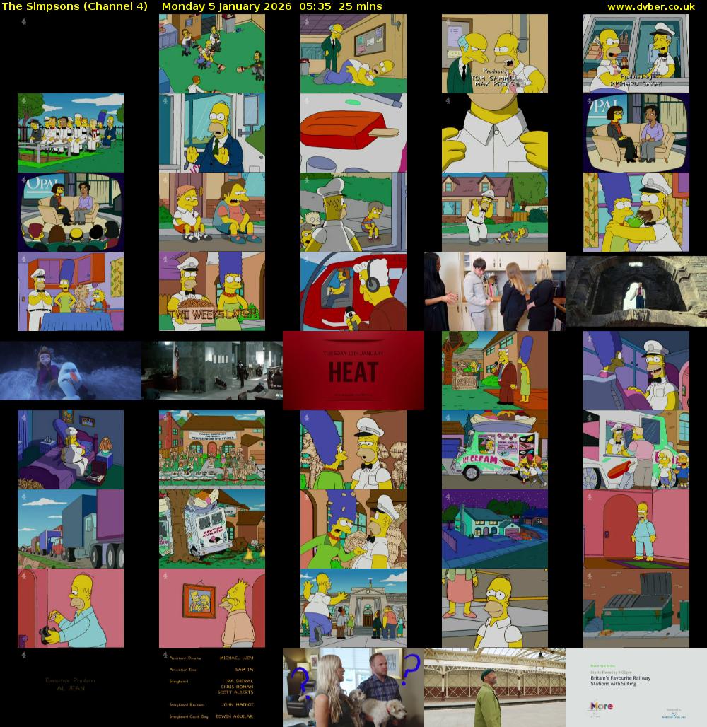 The Simpsons (Channel 4) Monday 5 January 2026 05:35 - 06:00