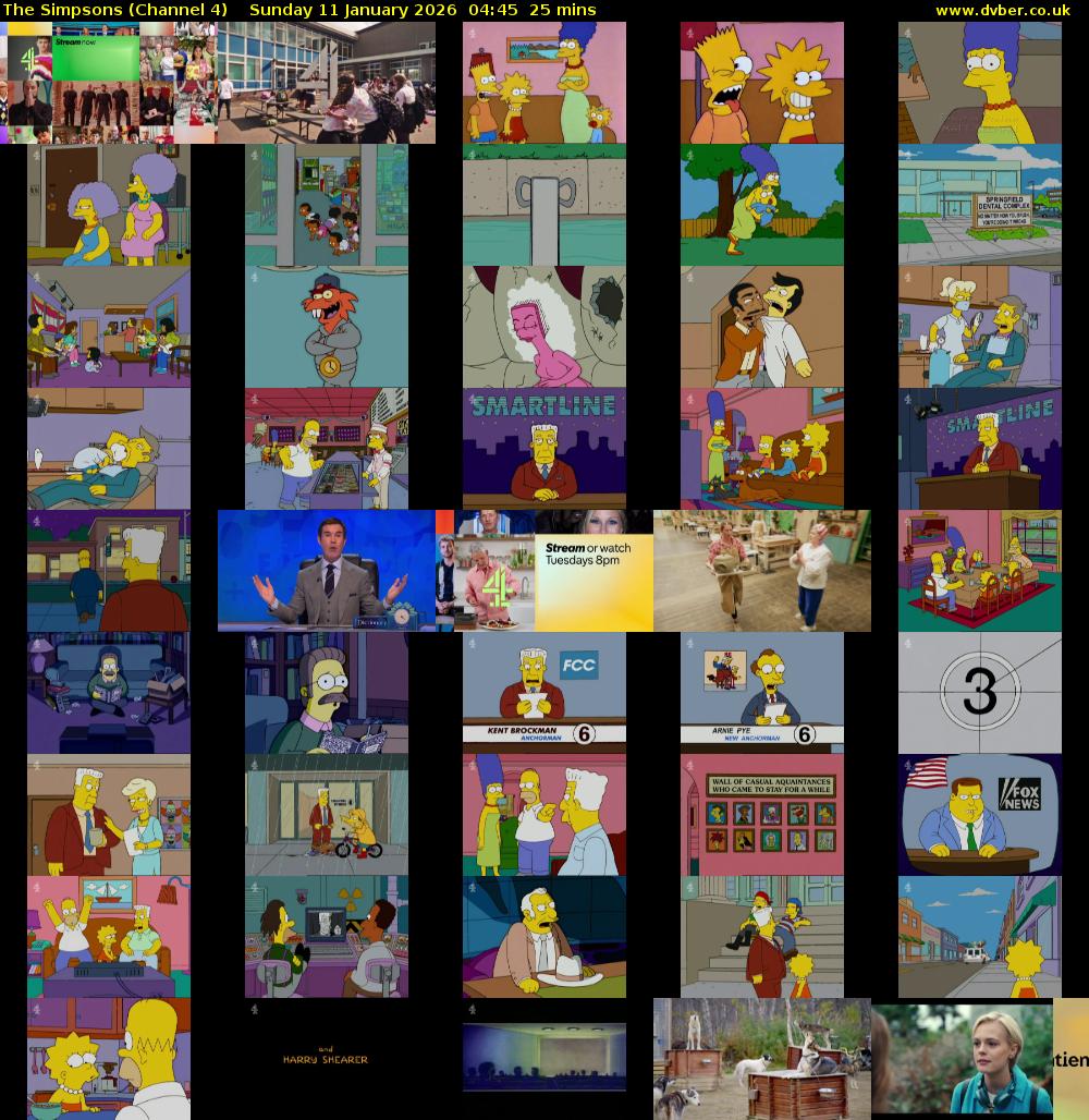 The Simpsons (Channel 4) Sunday 11 January 2026 04:45 - 05:10