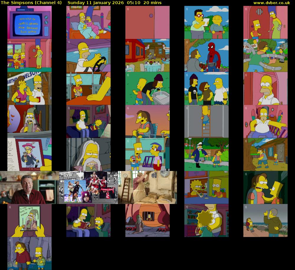 The Simpsons (Channel 4) Sunday 11 January 2026 05:10 - 05:30