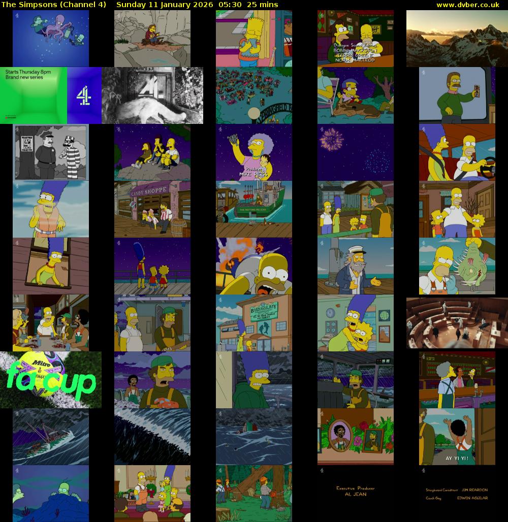The Simpsons (Channel 4) Sunday 11 January 2026 05:30 - 05:55