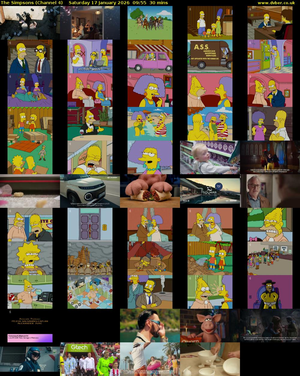 The Simpsons (Channel 4) Saturday 17 January 2026 09:55 - 10:25