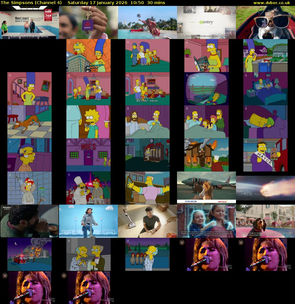 The Simpsons (Channel 4) Saturday 17 January 2026 10:50 - 11:20