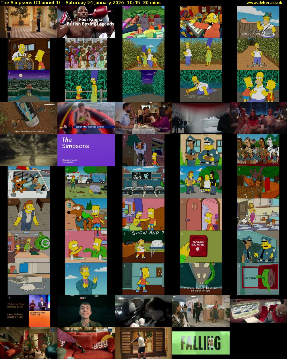 The Simpsons (Channel 4) Saturday 24 January 2026 10:45 - 11:15