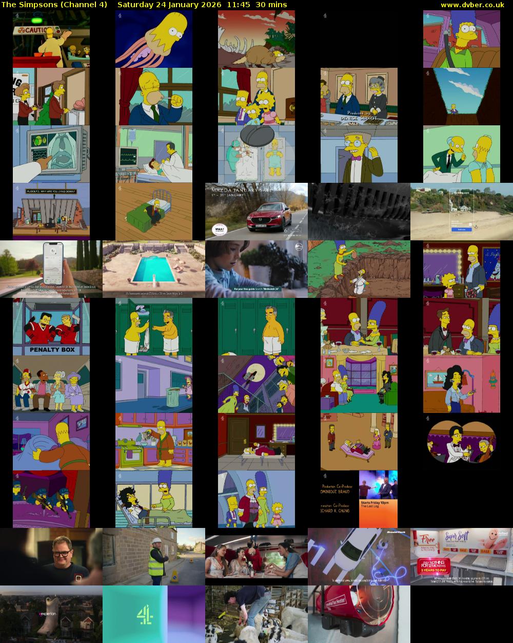 The Simpsons (Channel 4) Saturday 24 January 2026 11:45 - 12:15