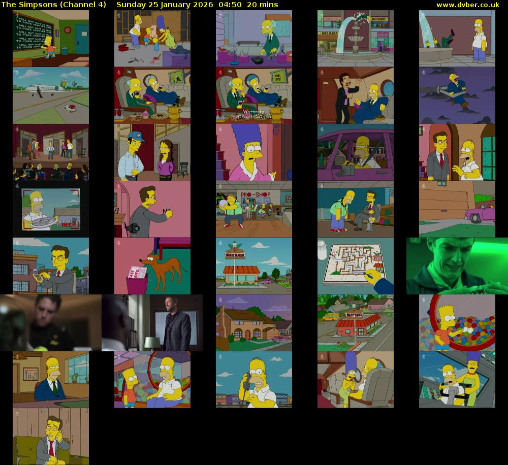 The Simpsons (Channel 4) Sunday 25 January 2026 04:50 - 05:10