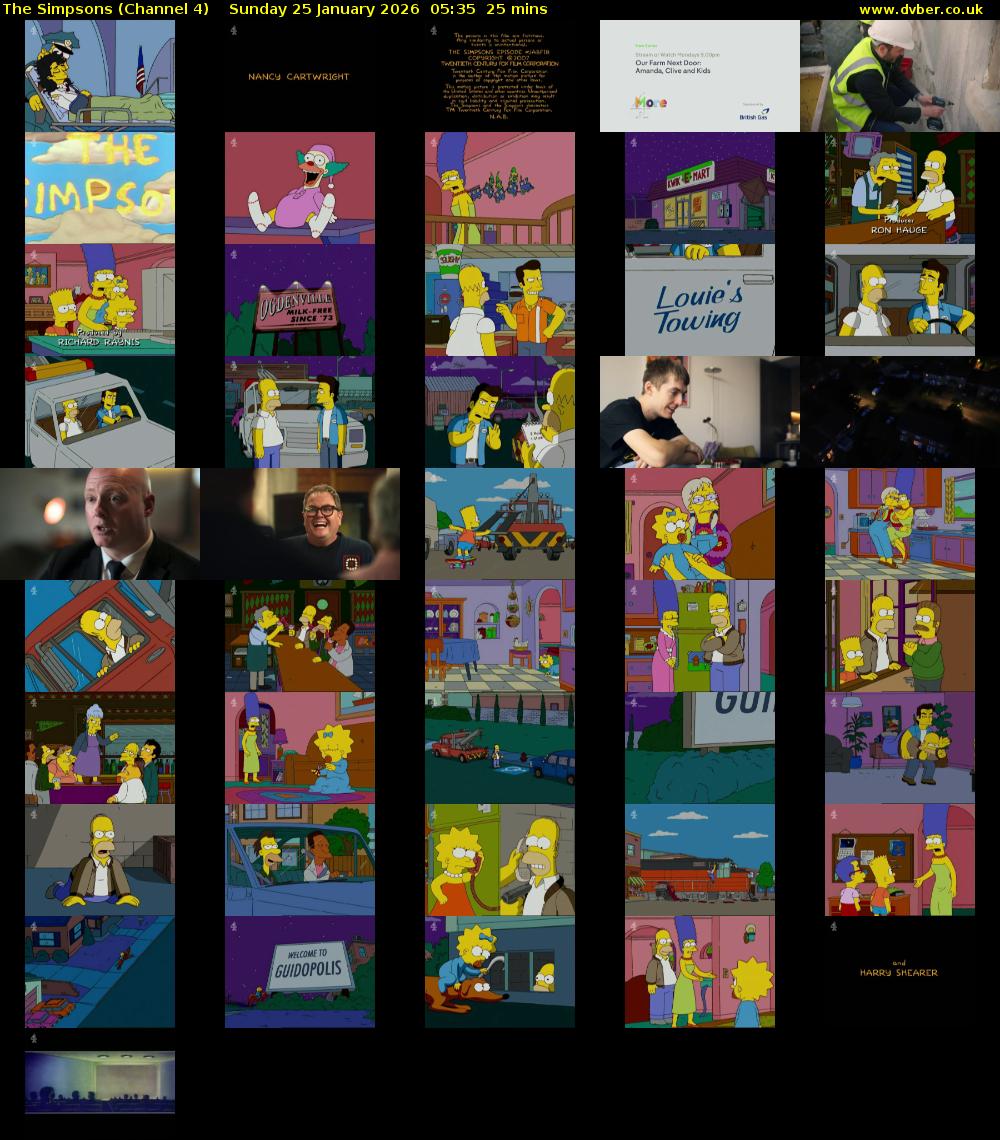The Simpsons (Channel 4) Sunday 25 January 2026 05:35 - 06:00