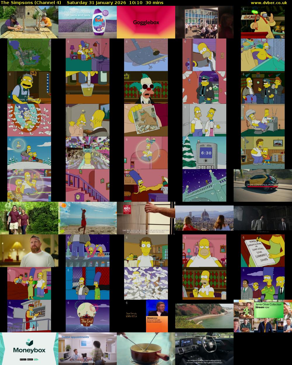 The Simpsons (Channel 4) Saturday 31 January 2026 10:10 - 10:40