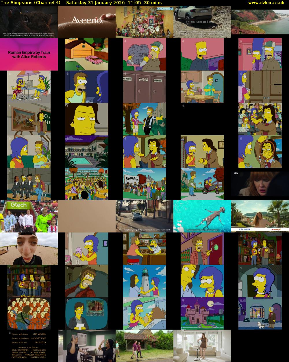 The Simpsons (Channel 4) Saturday 31 January 2026 11:05 - 11:35
