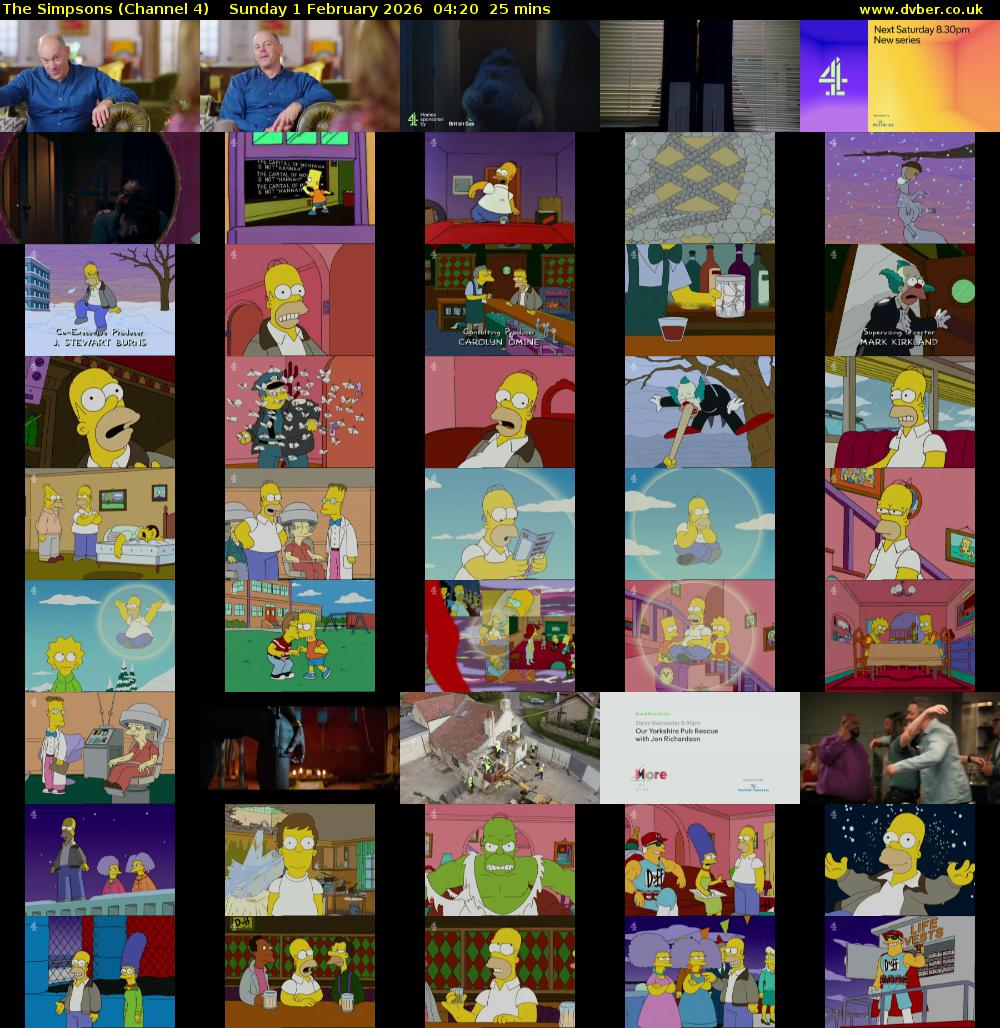 The Simpsons (Channel 4) Sunday 1 February 2026 04:20 - 04:45
