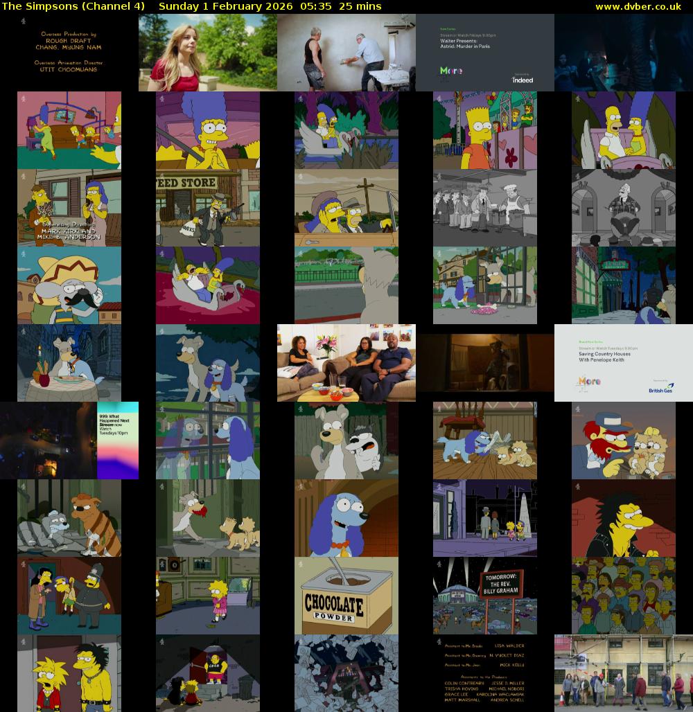 The Simpsons (Channel 4) Sunday 1 February 2026 05:35 - 06:00