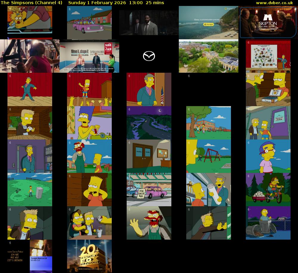 The Simpsons (Channel 4) Sunday 1 February 2026 13:00 - 13:25
