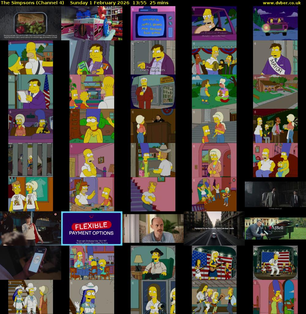 The Simpsons (Channel 4) Sunday 1 February 2026 13:55 - 14:20