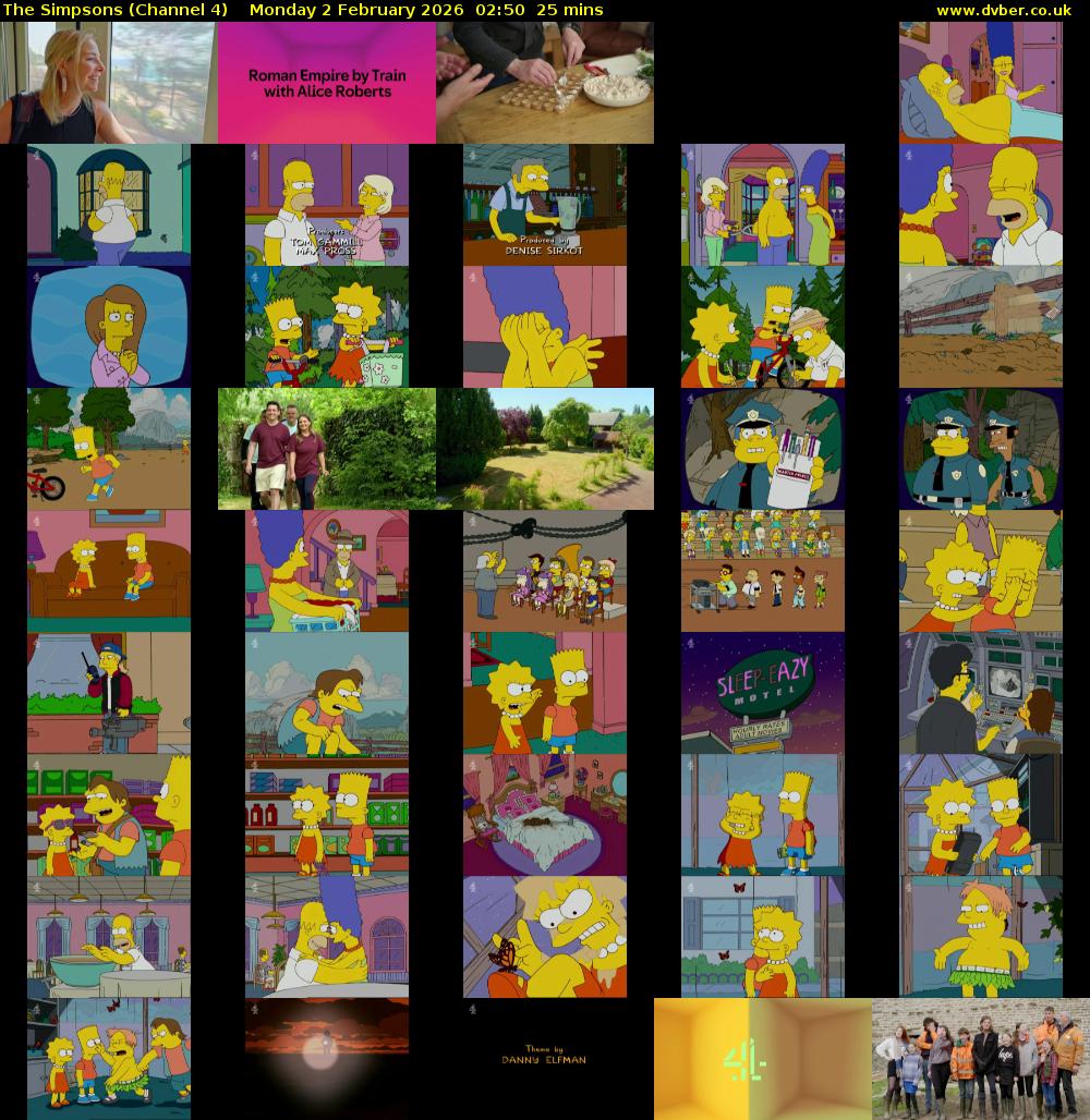 The Simpsons (Channel 4) Monday 2 February 2026 02:50 - 03:15