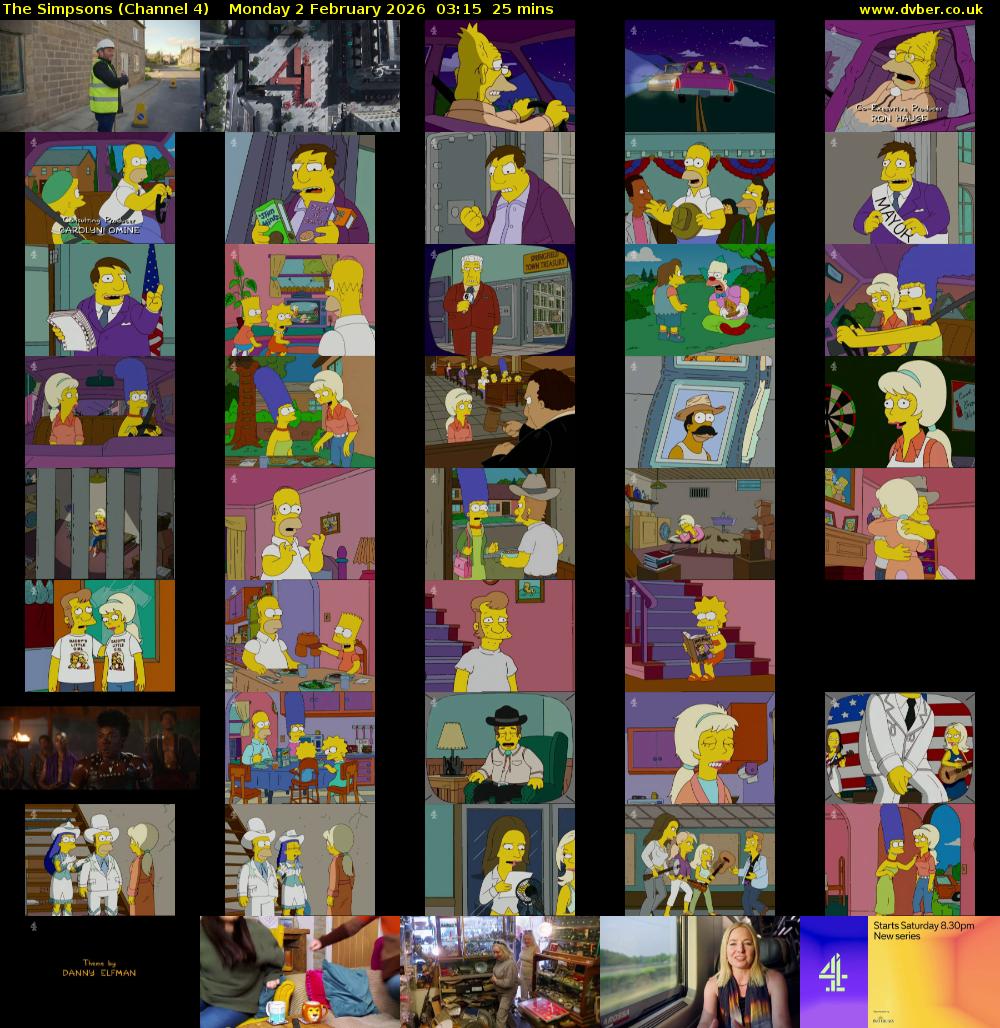 The Simpsons (Channel 4) Monday 2 February 2026 03:15 - 03:40