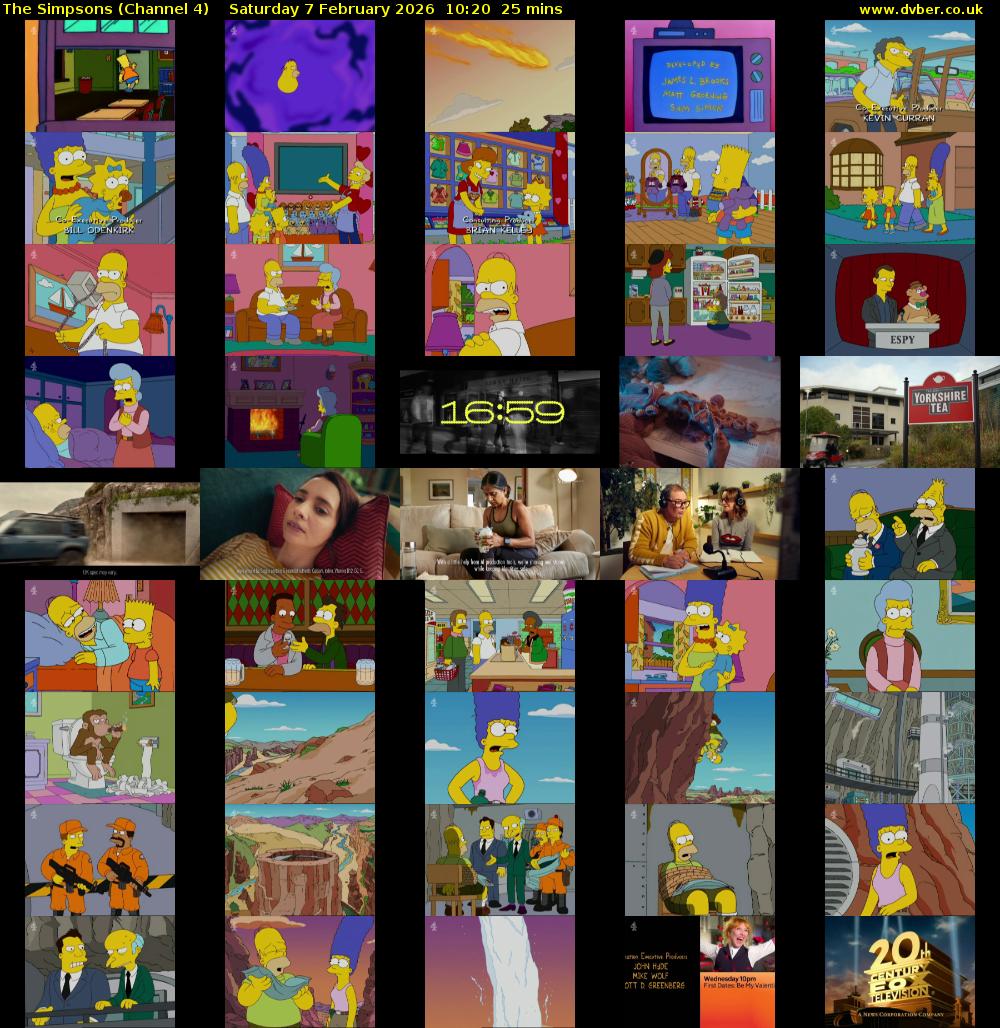 The Simpsons (Channel 4) Saturday 7 February 2026 10:20 - 10:45