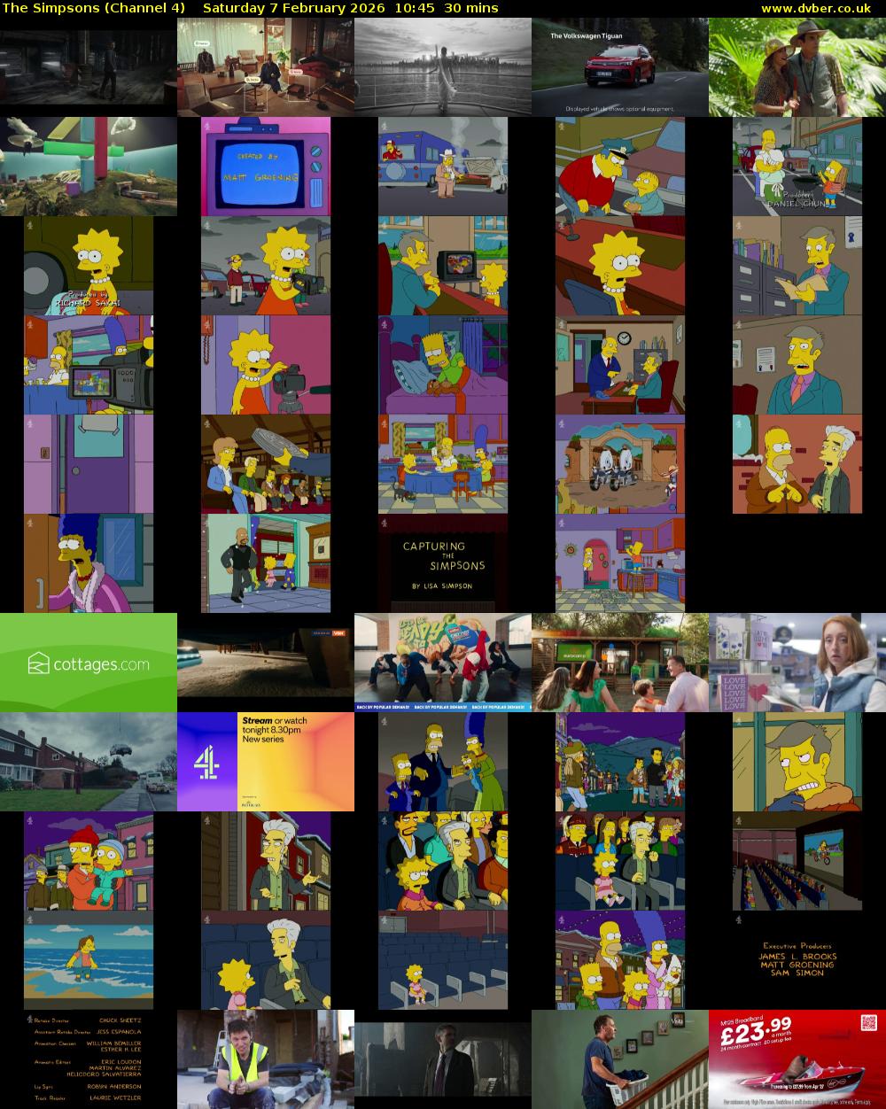 The Simpsons (Channel 4) Saturday 7 February 2026 10:45 - 11:15